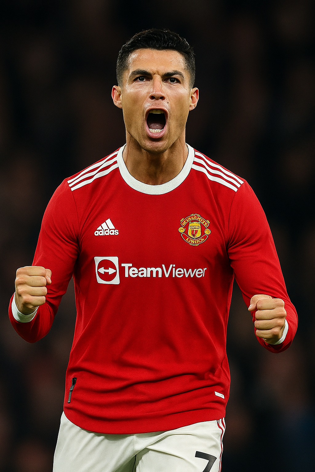 Cristiano Ronaldo celebrating a goal in a football match
