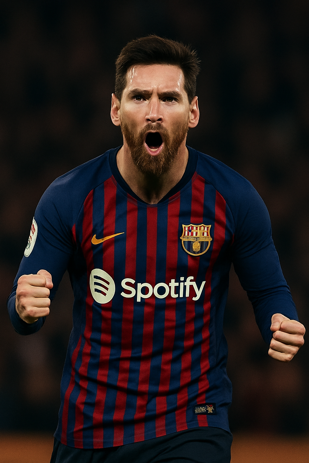 Lionel Messi dribbling the ball in a football match