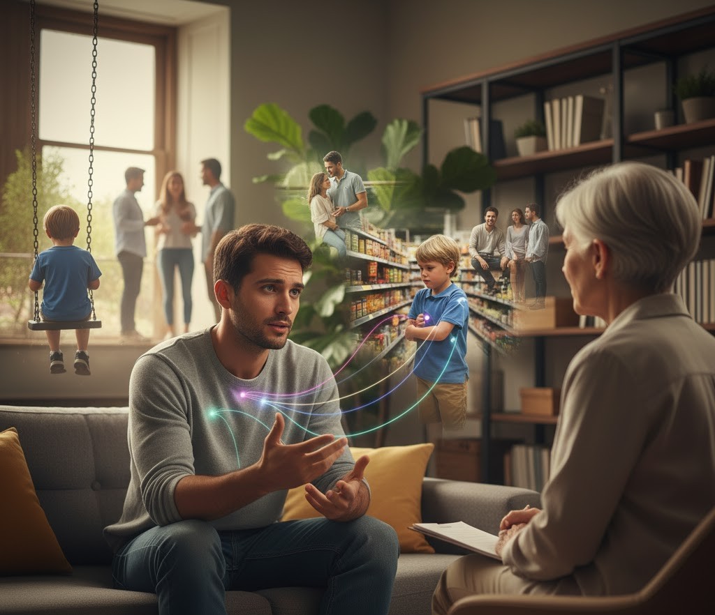 Visual representation of different attachment styles connecting